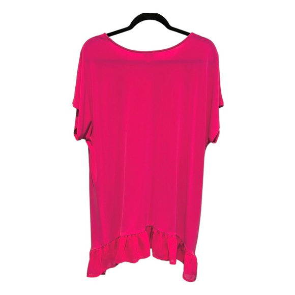 Est. 1946 Pink Ruffle Dress or Tunic Blouse Top Size XL Pink Sheer Ruffle Hem - Picture 3 of 7